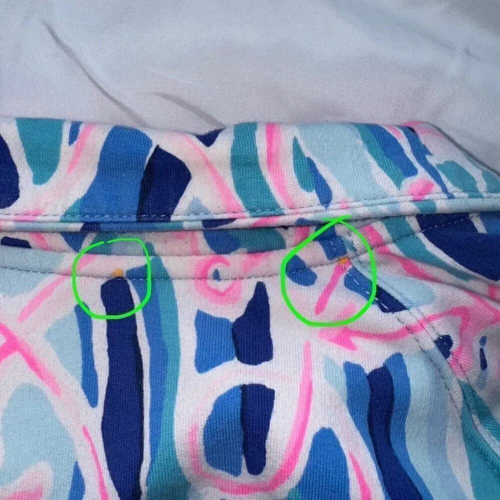 Lilly Pulitzer Skipper Popover Pullover Top Skim Blue Pink Sea Anchor Size Small